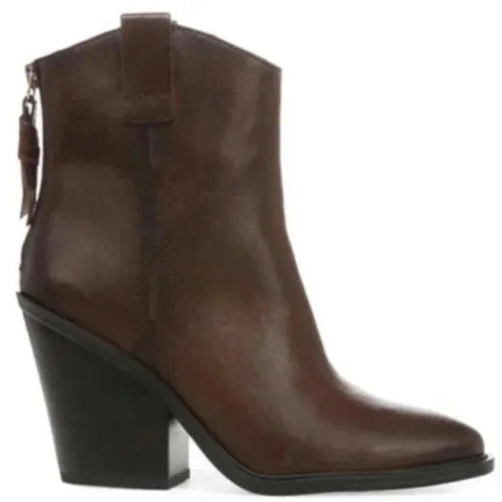 Franco Sarto Germaine Western Boot In Brown. Sz: 6.5